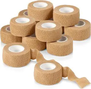 Self Adhesive Bandages - 1" x 5 Yards Per Roll - Pack of 12 Rolls, Elastic Self Adherent Cohesive Wrap First Aid Tape for Sprain Swelling and Soreness on Wrist and Ankle Self Adhesive Bandages - 1" x 5 Yards Per Roll - Pack of 12 Rolls, Elastic Self Adherent Cohesive Wrap First Aid Tape for Sprain Swelling and Soreness on Wrist and Ankle