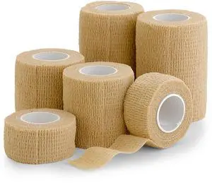 6 Pack, Self Adherent Cohesive Tape - 1" 2" 3" x 5 Yards Combo Pack, (Light Tan Shade) Self Adhesive Bandage Rolls & Sports Athletic Wrap for Ankle, Wrist, Sprains 6 Pack, Self Adherent Cohesive Tape - 1" 2" 3" x 5 Yards Combo Pack, (Light Tan Shade) Self Adhesive Bandage Rolls & Sports Athletic Wrap for Ankle, Wrist, Sprains