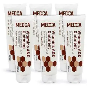 MEDca Vitamin A & D Diaper Rash Ointment for Sensitive Baby Skin, Lanolin & Petrolatum Formula, Soothes Dry Skin, 1oz Tube, 6-Pack, Baby Skin Care MEDca Vitamin A & D Diaper Rash Ointment for Sensitive Baby Skin, Lanolin & Petrolatum Formula, Soothes Dry Skin, 1oz Tube, 6-Pack, Baby Skin Care