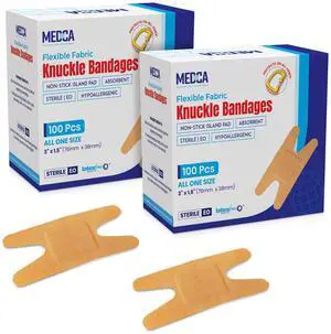 Flexible Fabric Bandages - Flex Fabric Adhesive Bandages Knuckle Bandages for Finger Care and to Protect Wounds from Infection - (200 Count) Flexible Fabric Bandages - Flex Fabric Adhesive Bandages Knuckle Bandages for Finger Care and to Protect Wounds from Infection - (200 Count)