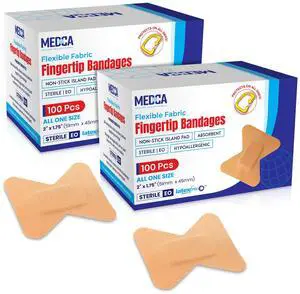 Flexible Fabric Bandages - Flex Fabric Adhesive Bandages Finger-Tip Bandages for Finger Care and to Protect Wounds from Infection - (200 Count) Flexible Fabric Bandages - Flex Fabric Adhesive Bandages Finger-Tip Bandages for Finger Care and to Protect Wounds from Infection - (200 Count)