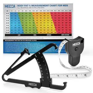 Body Fat Caliper and Measuring Tape for Body - Skinfold Calipers and Body Fat Tape Measure Tool for Accurately Measuring BMI Skin Fold Fitness and Weight-Loss - Upgraded New Design (Black) Body Fat Caliper and Measuring Tape for Body - Skinfold Calipers and Body Fat Tape Measure Tool for Accurately Measuring BMI Skin Fold Fitness and Weight-Loss - Upgraded New Design (Black)