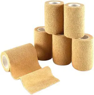MEDca Self Adherent Cohesive Wrap Bandages 3 Inches X 5 Yards 6 Count, FDA Approved (Skin Color) MEDca Self Adherent Cohesive Wrap Bandages 3 Inches X 5 Yards 6 Count, FDA Approved (Skin Color)