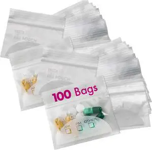 Pill Bag Pouch, Reusable Plastic Pill Organizer Bags, Size 3 X 2 3 Mil (Pack of 100) Pill Bag Pouch, Reusable Plastic Pill Organizer Bags, Size 3 X 2 3 Mil (Pack of 100)