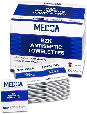 Antiseptic Wipes - (Pack of 300) Antibacterial Hand Sanitizer Wipes and Benzalkonium Chloride Swabs Individual BZK Single-Use Packets Clinically Proven, Kills Bacteria and Germs by MEDca Antiseptic Wipes - (Pack of 300) Antibacterial Hand Sanitizer Wipes and Benzalkonium Chloride Swabs Individual BZK Single-Use Packets Clinically Proven, Kills Bacteria and Germs by MEDca