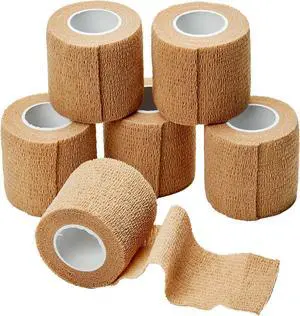 Medca Non Woven Cohesive Wrap Self Adherent Bandages, 2-Inch x 5 Yards, (Pack of 6) Medca Non Woven Cohesive Wrap Self Adherent Bandages, 2-Inch x 5 Yards, (Pack of 6)