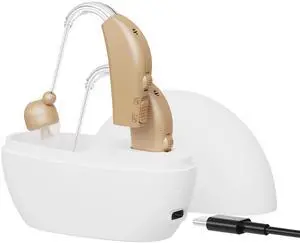 Digital Hearing Amplifier Set - Personal Sound Amplification Device, Rechargeable All-Day Battery Life Lightweight Behind the Ear BTE Sound and Voice Hearing Amplifiers for Adults and Seniors by MEDca Digital Hearing Amplifier Set - Personal Sound Amplification Device, Rechargeable All-Day Battery Life Lightweight Behind the Ear BTE Sound and Voice Hearing Amplifiers for Adults and Seniors by MEDca