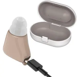MEDca 9D-9O3F-8NRC Mini Rechargeable ITE Personal Sound Amplifier, In-Ear Listening Device with Adjustable Volume, 5 Ear Tips, Carrying Case & Charging Adapter MEDca 9D-9O3F-8NRC Mini Rechargeable ITE Personal Sound Amplifier, In-Ear Listening Device with Adjustable Volume, 5 Ear Tips, Carrying Case & Charging Adapter