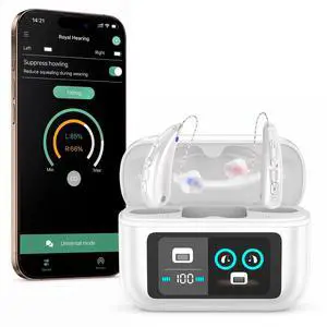 MEDca Bluetooth Hearing Amplifier for Adults - Rechargeable Personal Sound Amplifier with Smart App, Noise Reduction, LED Charging Case, 5 Volume Levels, Type-C Charging, Wireless Calls & Music MEDca Bluetooth Hearing Amplifier for Adults - Rechargeable Personal Sound Amplifier with Smart App, Noise Reduction, LED Charging Case, 5 Volume Levels, Type-C Charging, Wireless Calls & Music