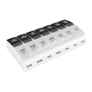 Weekly AM/PM Pill Organizer - 7 Day Medicine Planner with Large Pop-Out Daily Compartments, Easy Open 2-Times-a-Day Pill Case for Travel that Holds Big Size Vitamins & Supplements, Black and White Weekly AM/PM Pill Organizer - 7 Day Medicine Planner with Large Pop-Out Daily Compartments, Easy Open 2-Times-a-Day Pill Case for Travel that Holds Big Size Vitamins & Supplements, Black and White