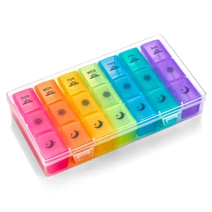 MEDca Weekly Pill Organizer, 7 Day 3 Times a Day Pill Box with Removable Morning Noon Night Compartments, Large BPA-Free Medication, Vitamin & Supplement Travel Case MEDca Weekly Pill Organizer, 7 Day 3 Times a Day Pill Box with Removable Morning Noon Night Compartments, Large BPA-Free Medication, Vitamin & Supplement Travel Case