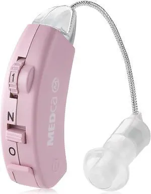 Digital Hearing Amplifier - Behind the Ear Sound Amplifier Set, BTE Hearing Ear Amplification Device and Digital Sound Enhancer PSAD for Hard of Hearing, Noise Reducing Feature, Pink by MEDca Digital Hearing Amplifier - Behind the Ear Sound Amplifier Set, BTE Hearing Ear Amplification Device and Digital Sound Enhancer PSAD for Hard of Hearing, Noise Reducing Feature, Pink by MEDca