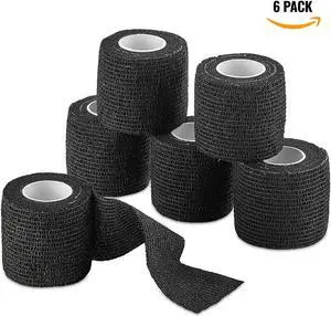 Self-Adherent Cohesive Bandage - Medical Wrap - 6 Rolls 2 Wide x 5 Yards Sports Tape for Medical Use, Sports, First Aid and HelpsHelp Protect Skin Self-Adherent Cohesive Bandage - Medical Wrap - 6 Rolls 2 Wide x 5 Yards Sports Tape for Medical Use, Sports, First Aid and HelpsHelp Protect Skin