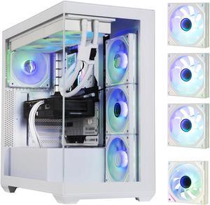 BitFenix CETO High AirFlow PC Gaming Case White-Panoramic Tempered GlassReverse Connection Motherboard Compatible4xInfinity Mirroring ARGB Fans(3x Reverse) Pre-installed.