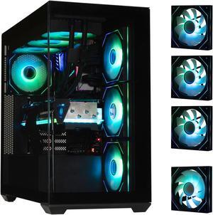 BitFenix CETO High Airflow PC Gaming Case Black-Panoramic Tempered Glass Reverse Connection Motherboard Compatible4xInfinity Mirroring ARGB Fans(3X Reverse)-360mm AIO/GPU 410mm Support