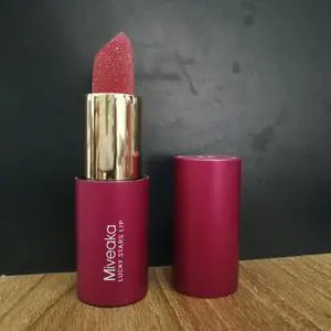 Miveaka Red Lipstick, Highly Pigmented Glitter Lipstick, Intense Color payoff and Long Lasting Lip Makeup