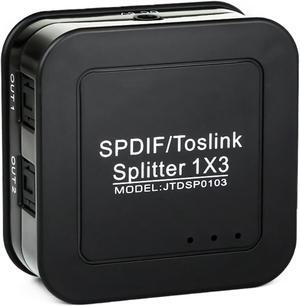 Aigrous SPDIF TOSLINK Digital Optical Audio 1x3 Splitter (One Input 3 Outputs) Supports 5.1CH/ LPCM2.0/ DTS/Dolby-AC3
