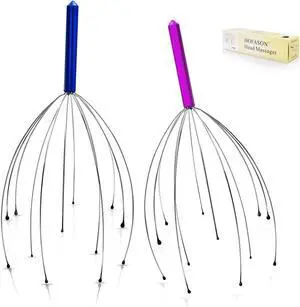 Scalp Massagers, Handheld Head Massage Tingler, Scratcher for Deep Relaxation, Hair Stimulation and Stress Relief (2 Pack, Random Colors)