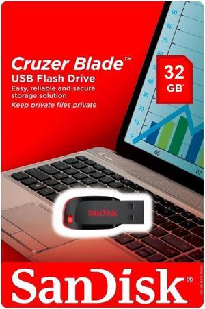 SanDisk Cruzer Blade Z50 USB 2.0 Flash Memory Pen Thumb Drive 32GB Black SDCZ50- Pack of 2