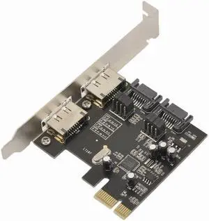 New 2 Port eSATA e-SATA 3.0 and 2 Port SATA 3.0 Serial ATA to PCI-E PCI Express Card Adapter Converter 6.0Gbps ASM1061 Chipset New 2 Port eSATA e-SATA 3.0 and 2 Port SATA 3.0 Serial ATA to PCI-E PCI Express Card Adapter Converter 6.0Gbps ASM1061 Chipset