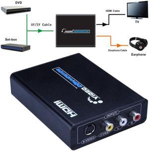 3RCA AV/S-video CVBS Composite to HDMI Converter Adapter Black