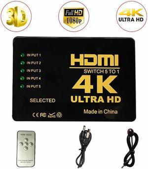 HDMI 5 in 1 out 4K 30hz Switcher with Remote Control 4K * 2K HDMI Video Switcher 5 TO 1