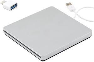 Universal USB Slim External Slot in DVD RW CD/DVD/VCD Drive Player Burner Superdrive For Macbook + Type-C Adapter