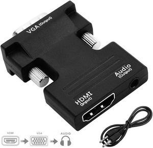 HDMI Female to VGA Male Converter+Audio Adapter Support 1080P Signal Output