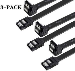 3 Packs 1.64 ft SATA 3.0 Cable SATA3 III 6GB/s Right Angle 90 Degree for HDD Hard Drive (3-Pack) Black