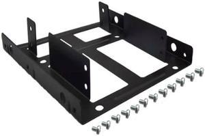 Double-layer 2.5" to 3.5" HDD SSD Drive Bay Converter Bracket Holder Mount Adapter for Desktop PC Black,Dual 2.5" HDD/SSD Metal Mounting Kit Fit into a 3.5"Bay Slot