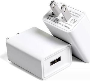 USB Wall Charger-5V 2A AC Power Adapter with US Plug for Phone, Tablet and Other Related USB Powered Devices Small and Lightweight-Designed for Safety,White