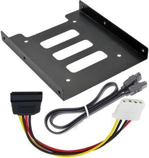 2.5 inch to 3.5 inch External HDD SSD Metal Mounting Kit Adapter Bracket Holder with SATA Data Cable/Power Cables Screws