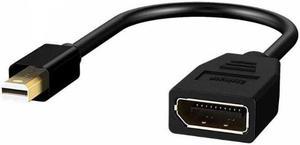 Mini DisplayPort to DisplayPort 1.2 Adapter Cable M/F - DisplayPort 4k@60hz - Mini DP to DP Cable Converter,Black