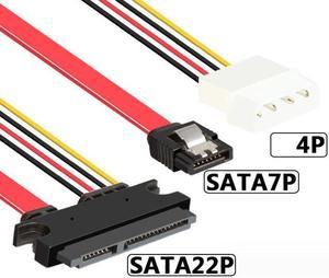 4pin IDE power+SATA 7pin Data to SATA 7+15P 2 in 1 Cable Cord for HDD/Computer-300mm