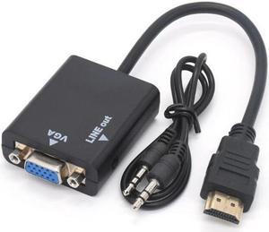 HDMI TO VGA 1080P Adapter with Audio Output,HDMI Male to VGA Female Conveter Cable