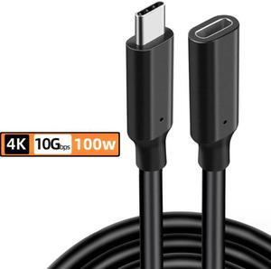 USB-C 3.2 Male to Female Extension Cable, 10Gbps Super High Speed Audio Video Data Cable 100W 5A Cord 10 ft.