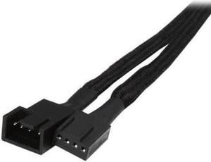 11.8 inch All Black Sleeved 4pin PWM Fan Power Extension Cable,300mm(CF020)