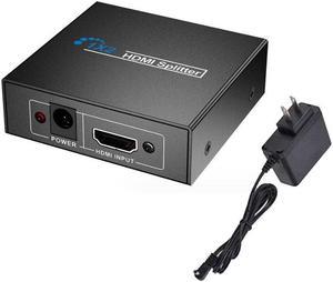 1080P 1 to 2 HDMI Splitter,HDMI Splitter 3D 1 In 2 Out,With Power Supply Adapter