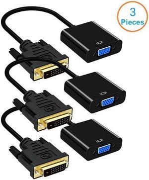 3 Packs,DVI to VGA Adapter Converter - 1080P Male to Female M/F Video Adapter Cable for 24+1 DVI-D to VGA for DVI Device, Laptop, PC to VGA Displays, Monitors, Projectors (DVI2VGA)