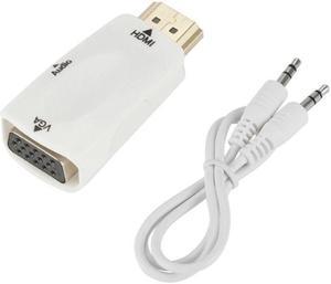 WPIT HDMI Gold-plated HDMI Male to VGA Female Converter Adapter with 3.5mm Audio Port&Cable