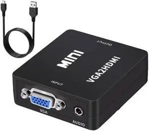 WPIT Full HD 1080P Mini VGA2HDMI Audio Video Converter,Black WPIT Full HD 1080P Mini VGA2HDMI Audio Video Converter,Black