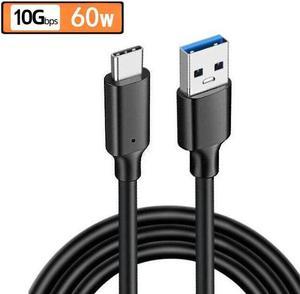 USB 3.2 to USB-C Super High Speed Data Charging Cable, USB Type-C to Type-A M/M 3A 10Gbps Black Cable,3.3 ft.