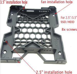 5.25" to 3.5" 2.5" SSD HDD Tray Caddy Case Adapter for PC Case Cooling Fan Mounting Bracket Holder