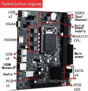 (4 X SATA)H61 LGA1155 DDR3 16GB Dual Channel Desktop Computer Motherboard 1600/1333 6 X USB 190mm*170MM