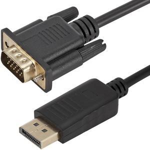 1.8M DP TO VGA cable  Displayport Male to VGA Male cord adapter black 5.9ft