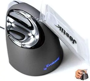 Evoluent Vertical Mouse 4 "Regular Size" Right Hand (model # VM4R) - USB Wired Plus Jestik Microfiber Cloth - Value Bundle