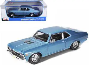 Maisto 31132bl 1970 Chevrolet Nova SS Coupe Blue 1-18 Diecast Model Car
