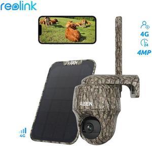 Reolink Go Ranger Series P42S with Solar Panel 2 Cellular Trail Camera Wireless, 3G/4G LTE, Solar Powered Camera with 360° Pan Tilt, 2K Night Vision, Smart Motion Activated, No-Glow IR, No WiFi