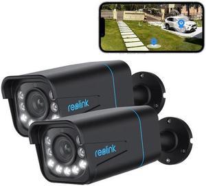 Reolink  2pcs RLC-811A Black 4K Smart PoE Camera with Spotlight & Color Night Vision, 5X Optical Zoom