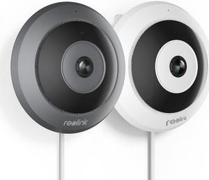 Reolink  Black FE-P and White FE-P 6MP 360° Panoramic Indoor PoE Fisheye Camera with Built-in Siren & Two-Way Audio